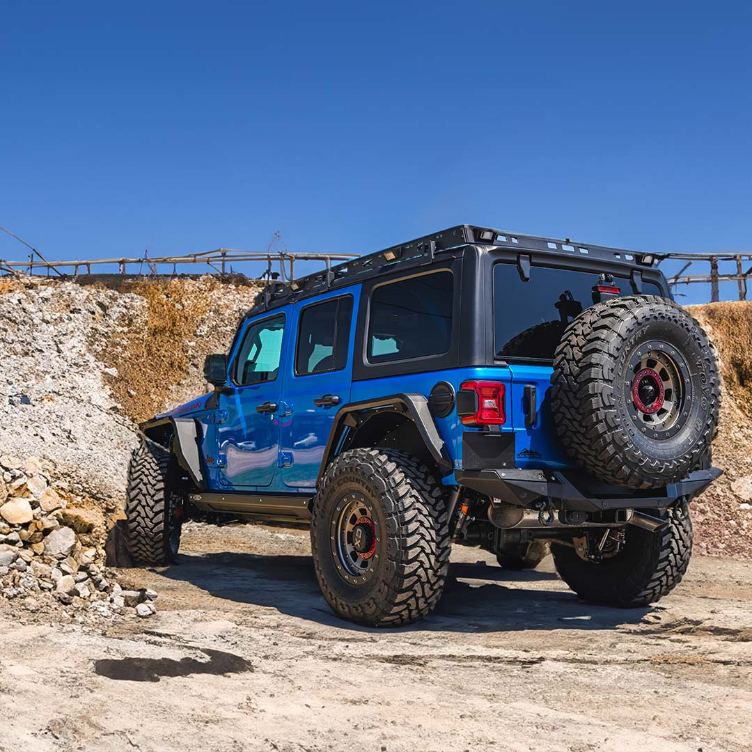 Blue Jeep JL in Limestone Quarry